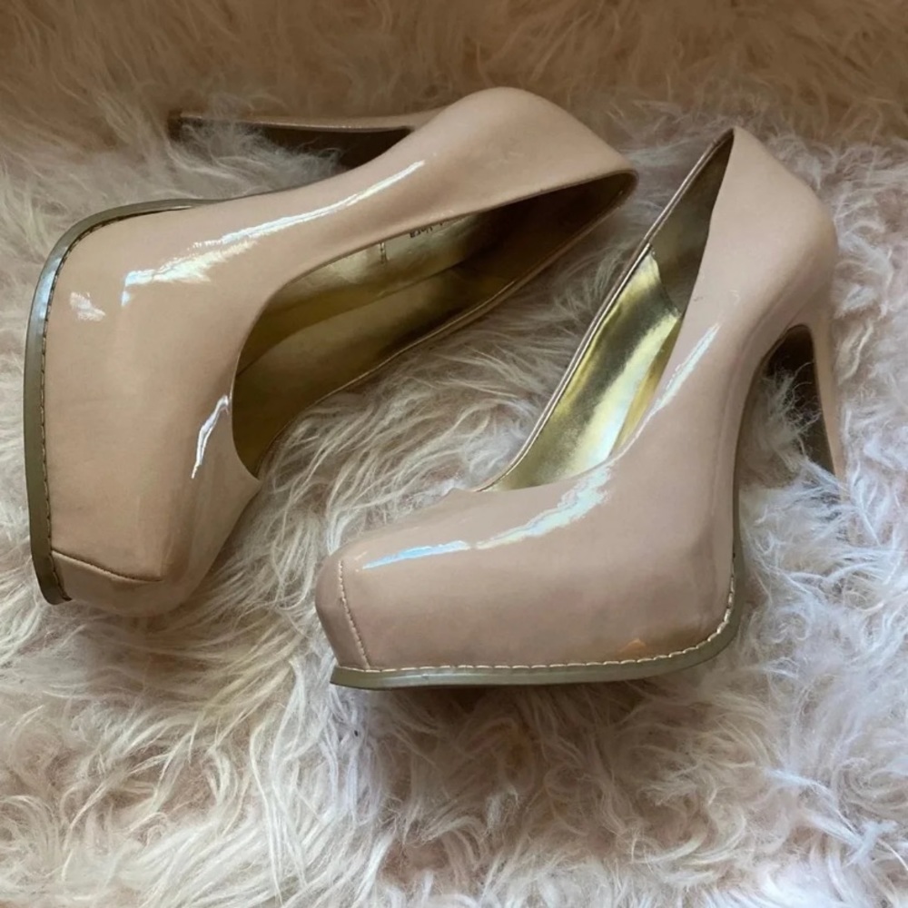 nude stilettos.